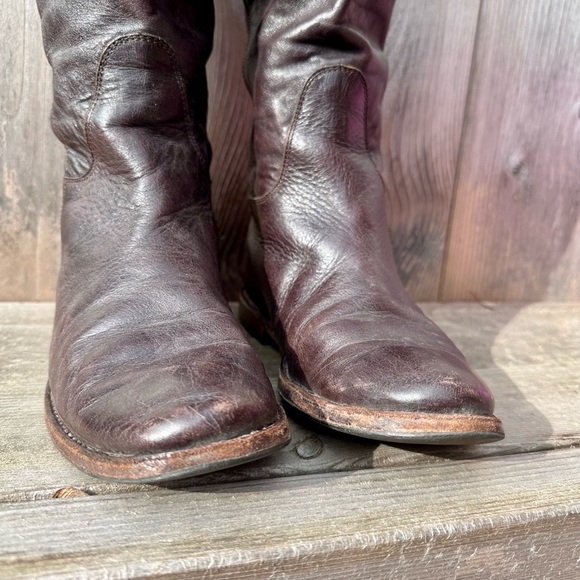 ✨SALE✨ Frye Paige Tall Riding Boots Brown Leather Women’s 6.5 B Pull-On - Picture 4 of 10